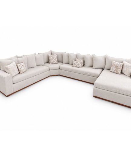 Sala Modular Emily - Tela Merit Buff (4 Módulos) - Versión Derecha