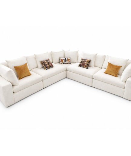 Sala Modular Cotton - Tela Utopia Oyster (5 Módulos) - Versión Na