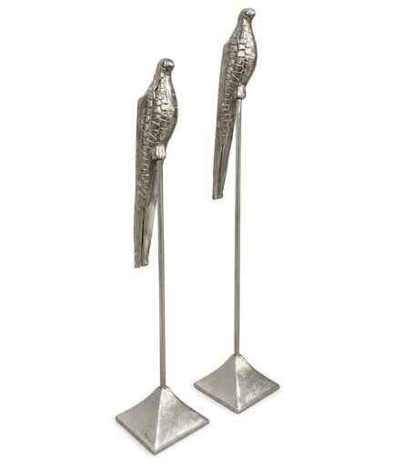 Artesanía Aves Plateadas (Set de 2 Piezas)