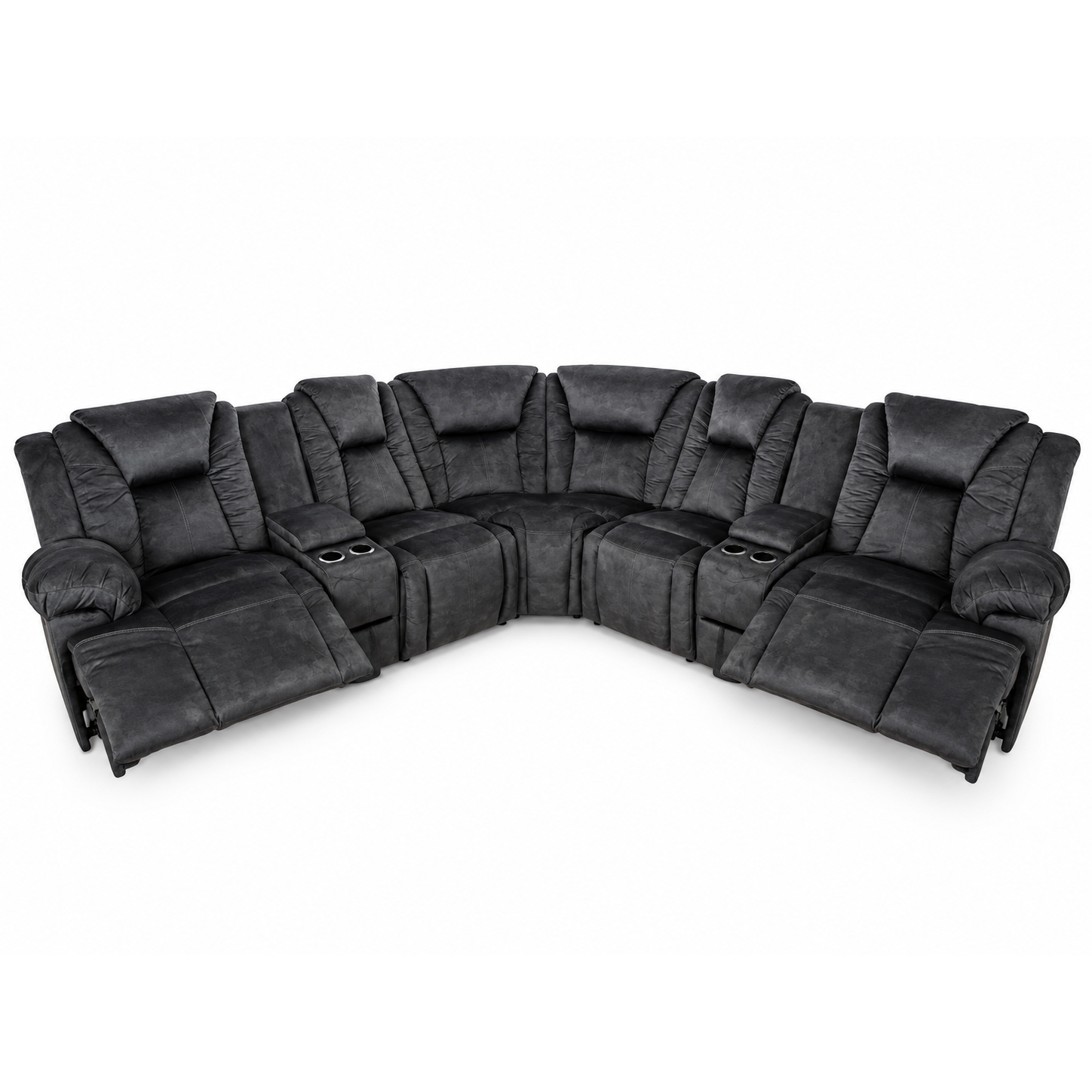 Sala en Escuadra River Down (Reclinable) - Tela Color Negro Referencia 002