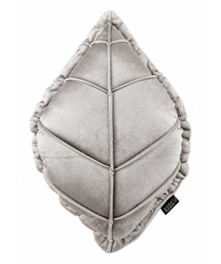 Cojín Decorativo con Forma de Hoja - Tela Velvet Silver