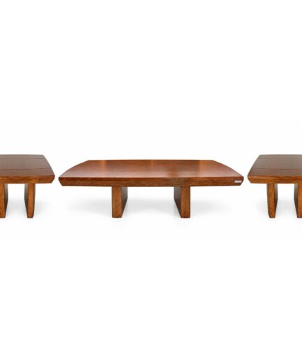 Juego de Mesas Savoy (Set de 3 Piezas) (Central Rectangular) - Corteza de Okumé