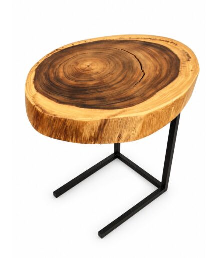 Mesa Auxiliar Rodaja de Parota - Madera Sólida de Parota